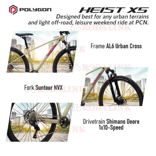 Jual Sepeda Hybrid Polygon Heist X5 2022 RODALINK INDONESIA