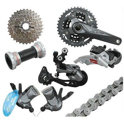 Shimano Groupset Sepeda Alivio M410 3x8 Speed with 32H Hub Mechanical  Disc Brake