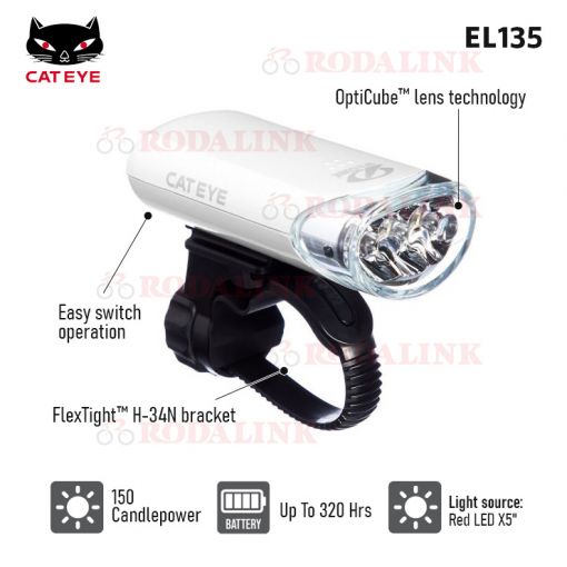 Jual Cat Eye Lampu Depan Sepeda EL135 RODALINK INDONESIA