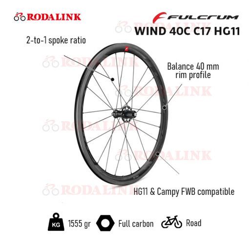 Buy Fulcrum Wind 40C C17 HG11 Wheelset Online RODALINK