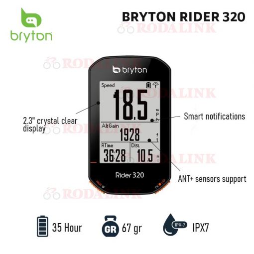 Bryton Rider 320 Cyclo Bike Computer with Heart Rate Cadence