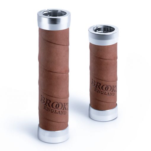 BROOKS　SLENDER LEATHER GRIPS130mm ブラウン新品 Sell Brooks Slender Leather 130/100 mm Handle Grip - Rodalink