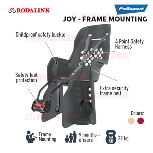Jual Polisport Boncengan Sepeda Anak Joy with Frame Mounting