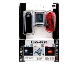 Cateye Lampu Set Sepeda GS12 EL135 & Omni 3 & Velo 7