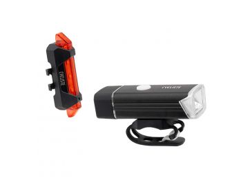 Cycliste Lampu Set Sepeda USB CE-250F + CE-10R