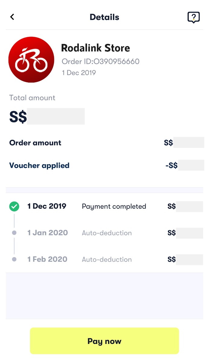 Payment details will be shown Payment details will be shown