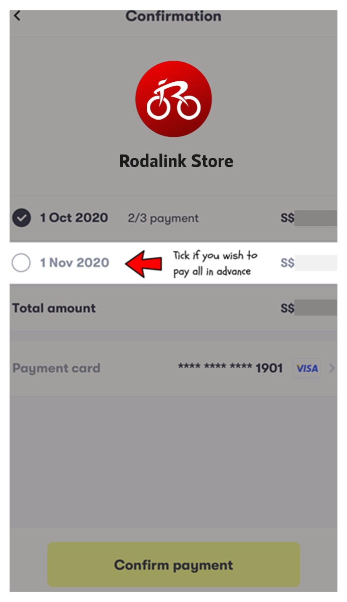 You may also pay in advance by clicking "Pay now" You may also pay in advance by clicking "Pay now"