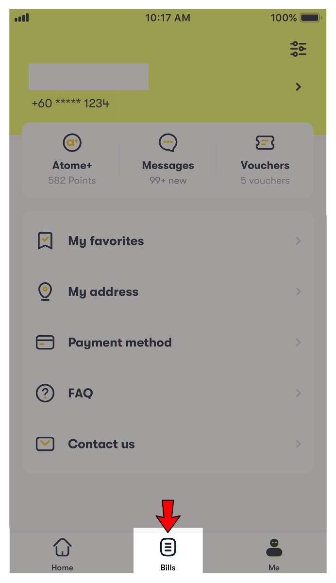 Go to "Bills" and click transaction for more payment details Go to "Bills" and click transaction for more payment details