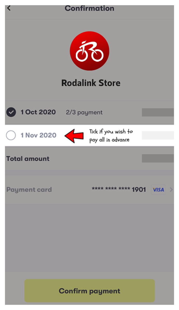 You may also pay in advance by clicking "Pay now" You may also pay in advance by clicking "Pay now"