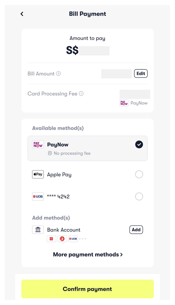 Select PayNow as the payment method. Select PayNow as the payment method.