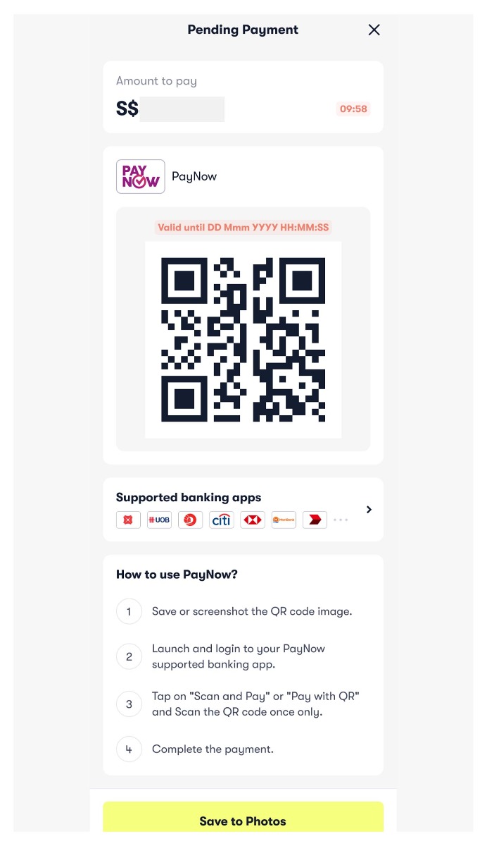 Save or screenshot the QR code image. Save or screenshot the QR code image.