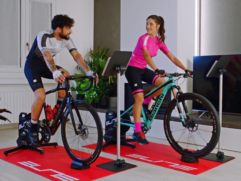 Road bike training with bicycle indoor trainer Road bike training with bicycle indoor trainer