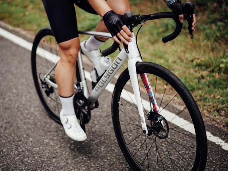 A cyclist modified his road bike A cyclist modified his road bike