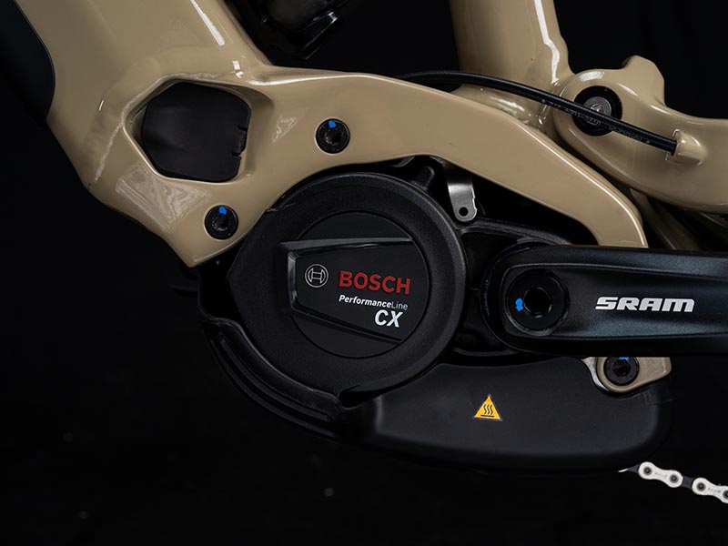 Close-up view of the electric motor of a performance mountain bike Close-up view of the electric motor of a performance mountain bike