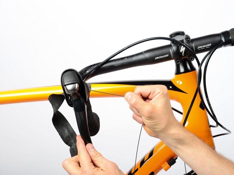 Routing the bike cable for brake cable, gear shift cable, and electronic wires Routing the bike cable for brake cable, gear shift cable, and electronic wires