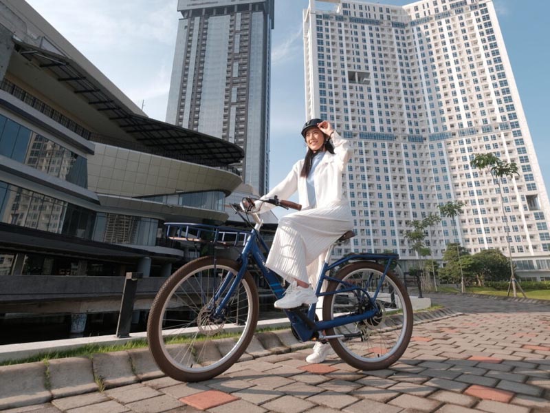 Riders menggunakan Polygon Kalosi Active warna biru Riders menggunakan Polygon Kalosi Active warna biru