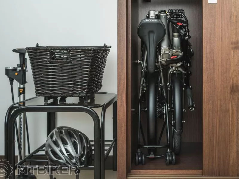 A Foldable bike is easy to store in a small space A Foldable bike is easy to store in a small space