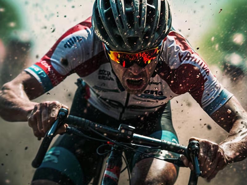 Kacamata sepeda melindungi mata dari percikan air hujan Kacamata sepeda melindungi mata dari percikan air hujan