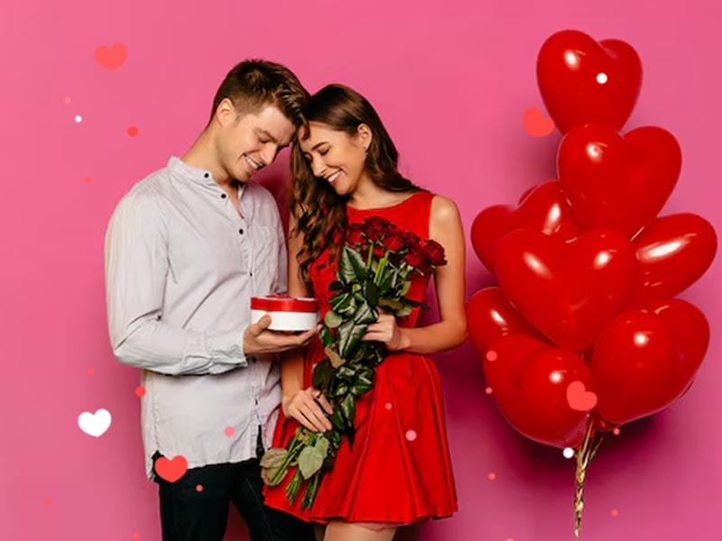 A couple celebrating Valentine’s Day together A couple celebrating Valentine’s Day together