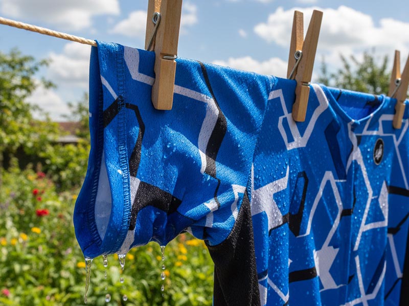 Drying a cycling jersey after washing Drying a cycling jersey after washing