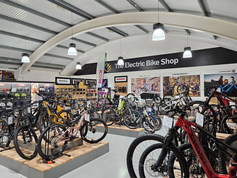 Electric bike display at the bike store Electric bike display at the bike store