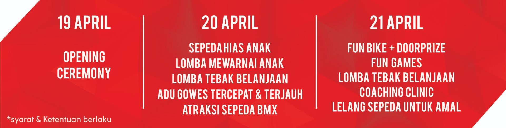 Acara Grand Opening Rodalink Palembang 19-21 April 2019 Acara Grand Opening Rodalink Palembang 19-21 April 2019
