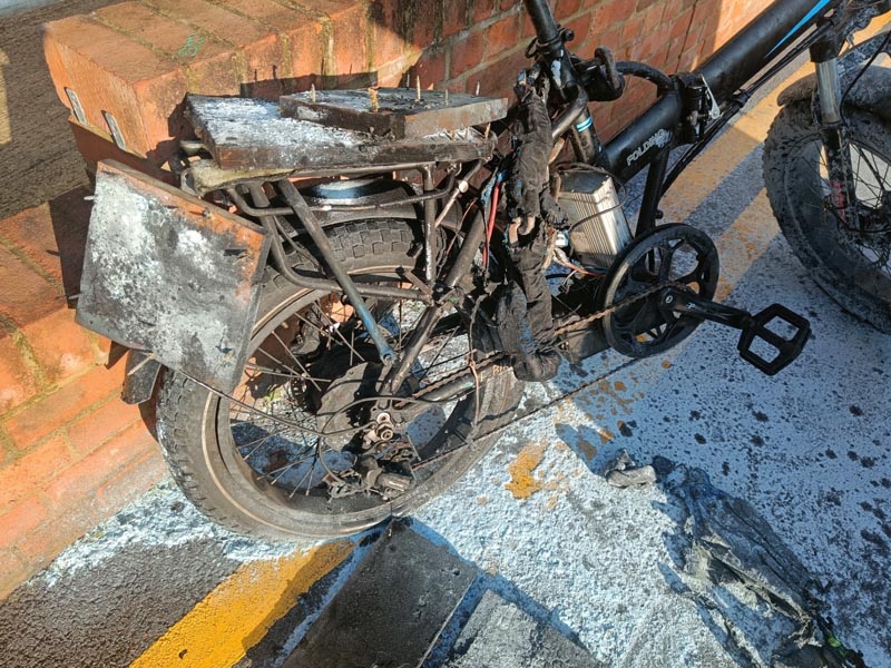 A damaged secondhand electric bike A damaged secondhand electric bike
