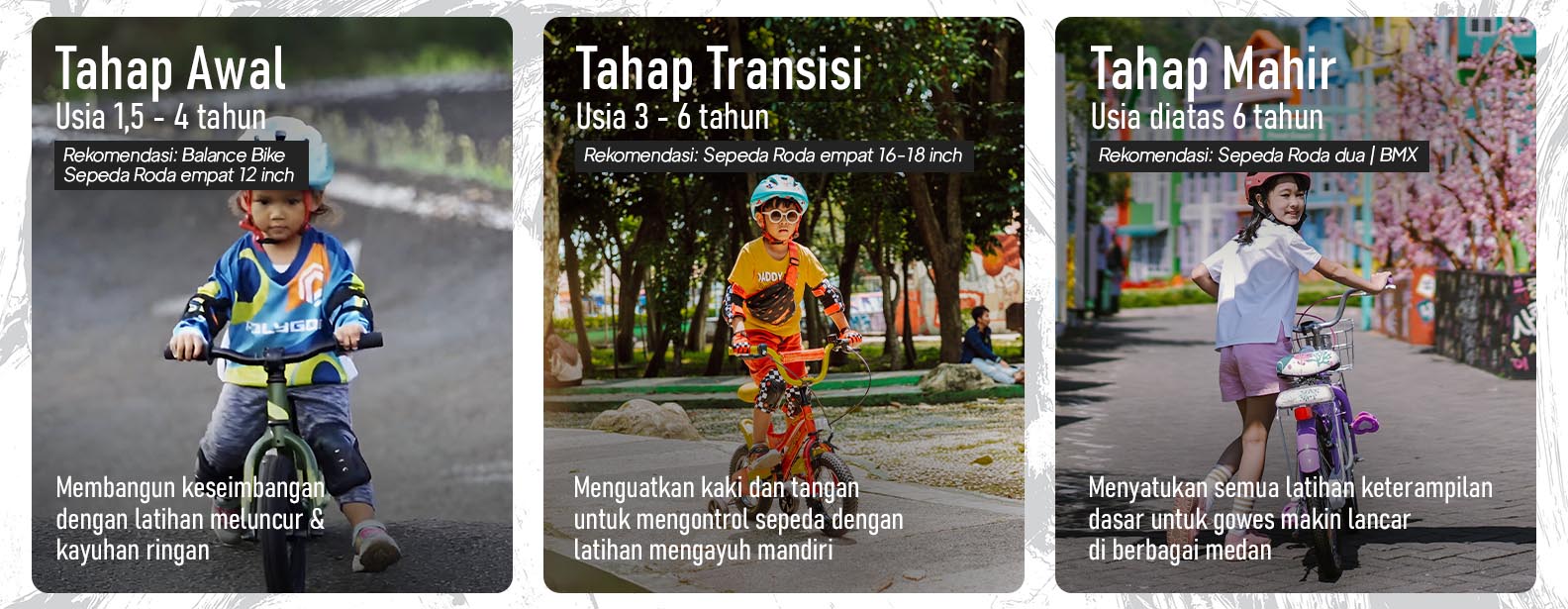 Tahapan anak belajar naik sepeda Tahapan anak belajar naik sepeda