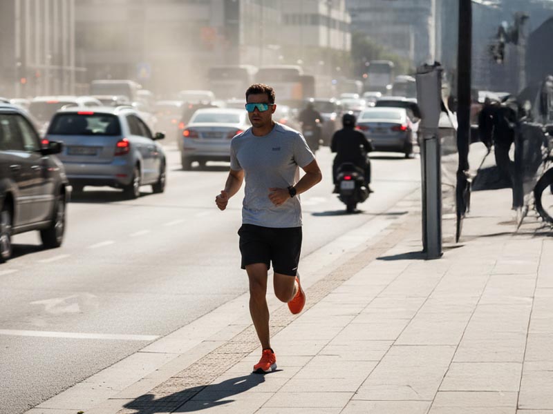 Kacamata lari melindungi mata dari partikel kecil Kacamata lari melindungi mata dari partikel kecil