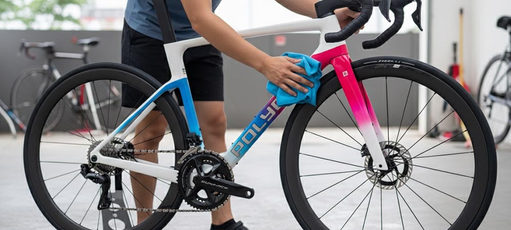 Membersihkan sepeda setelah digunakan Membersihkan sepeda setelah digunakan