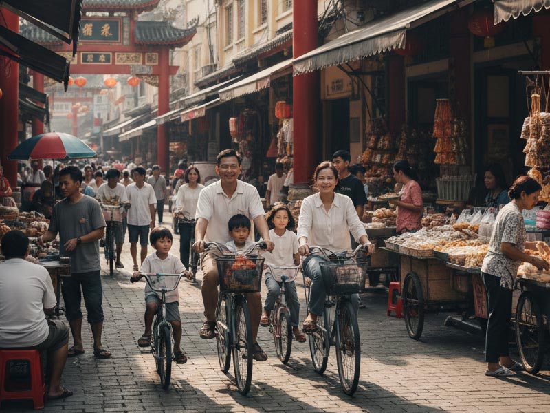 Bersepeda & berbelanja di daerah pecinan Bersepeda & berbelanja di daerah pecinan