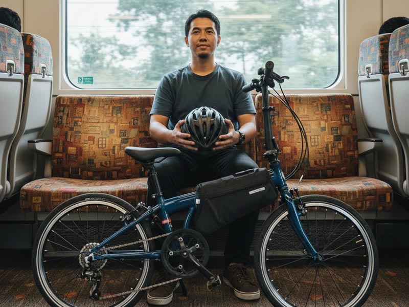 Membawa sepeda lipat ke dalam kereta api Membawa sepeda lipat ke dalam kereta api