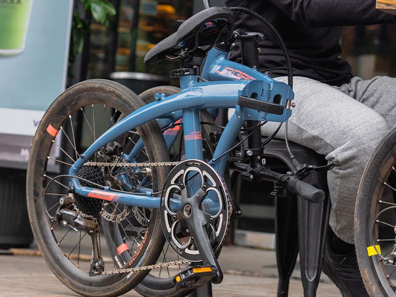 The Polygon Urbano 5 Blue foldable bicycle The Polygon Urbano 5 Blue foldable bicycle