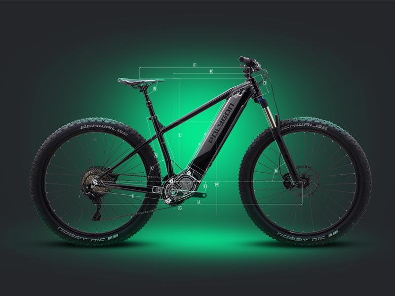 An electric bicycle body detail An electric bicycle body detail