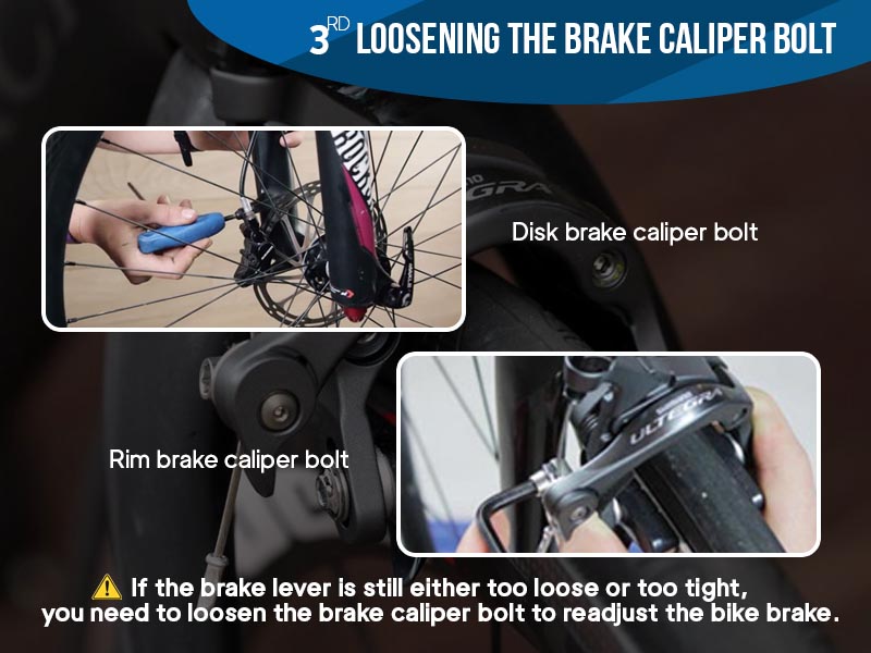 3. Loosening the Brake Caliper Bolt 3. Loosening the Brake Caliper Bolt