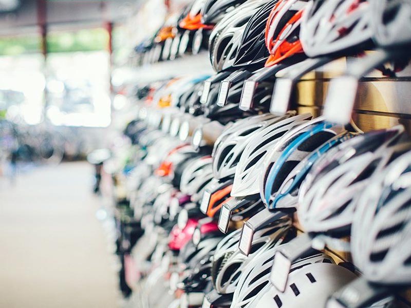 Helmet basikal display at kedai basikal Helmet basikal display at kedai basikal