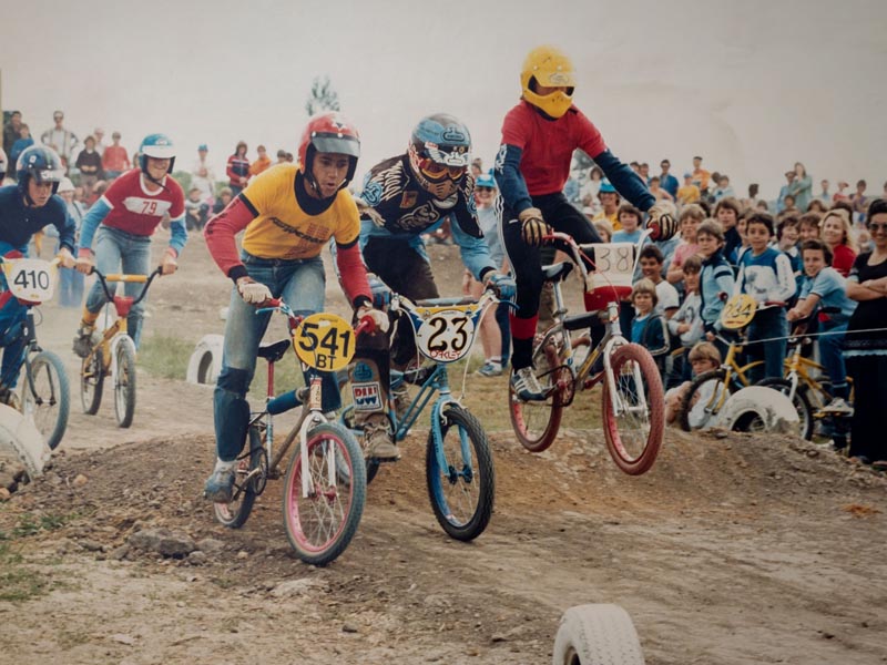 The excitement of the BMX competition The excitement of the BMX competition