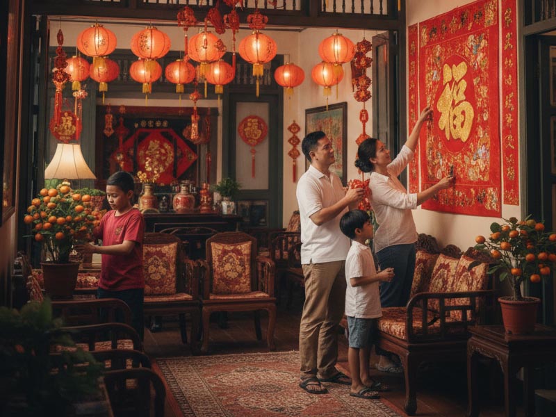 Transforming the house with the Chinese New Year decoration Transforming the house with the Chinese New Year decoration