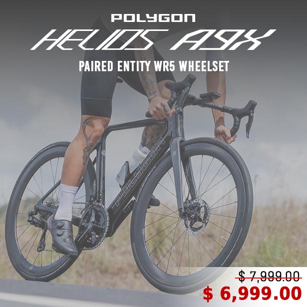 Polygon Helios A9X Road Bike with ENTITY WR5 Wheelset Polygon Helios A9X Road Bike with ENTITY WR5 Wheelset