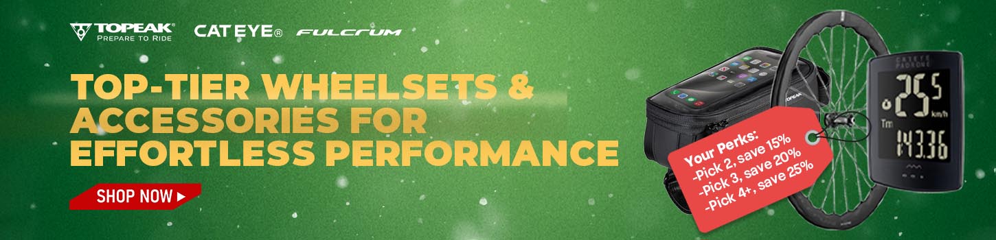 Top cycling gear from Topeak, Cateye, and Fulcrum Top cycling gear from Topeak, Cateye, and Fulcrum