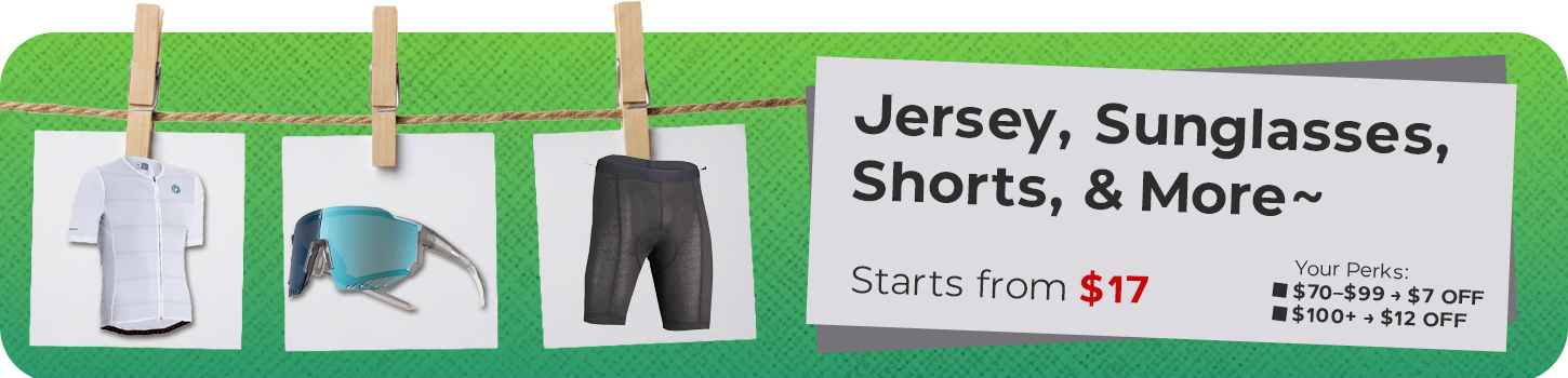 Jersey, sunglasses, shorts, & more Jersey, sunglasses, shorts, & more