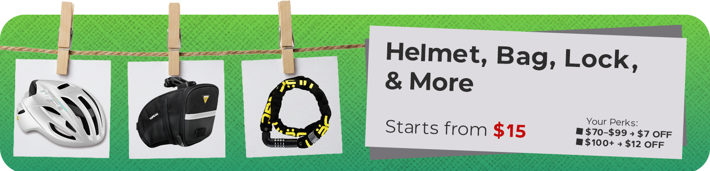 Helmet, Bag, Lock, & more Helmet, Bag, Lock, & more