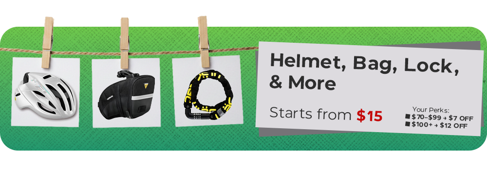 Helmet, Bag, Lock, & more Helmet, Bag, Lock, & more