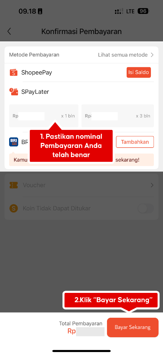 Cara pembayaran ShopeePay atau SPayLater Cara pembayaran ShopeePay atau SPayLater