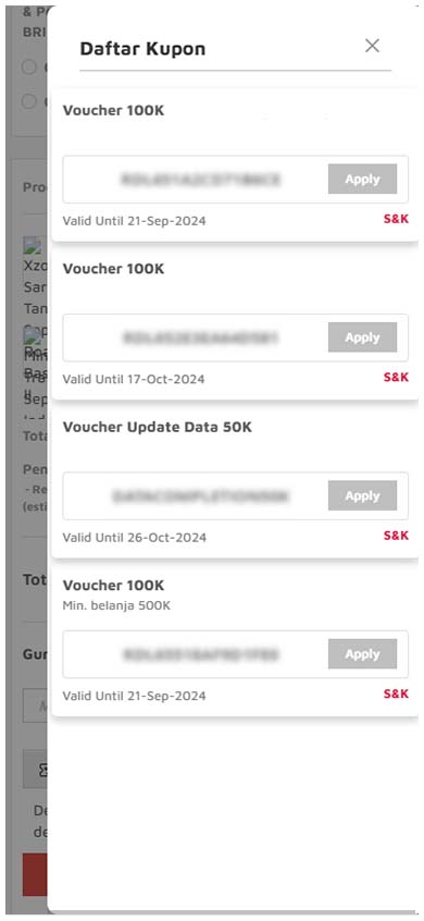 Cara melihat kupon atau kode voucher Rodalink Anda miliki Cara melihat kupon atau kode voucher Rodalink Anda miliki