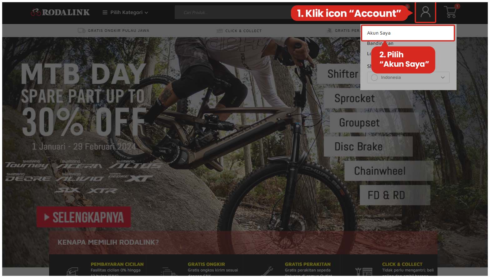 Cara melihat kupon atau kode voucher Rodalink Anda miliki Cara melihat kupon atau kode voucher Rodalink Anda miliki