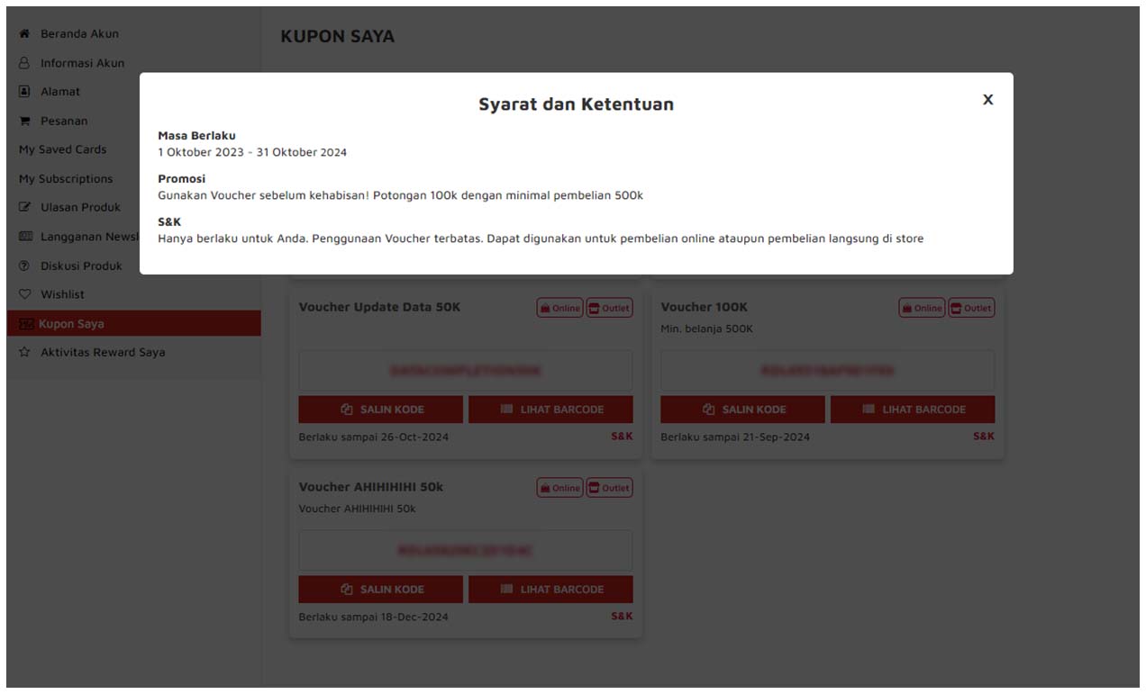Cara melihat kupon atau kode voucher Rodalink Anda miliki Cara melihat kupon atau kode voucher Rodalink Anda miliki