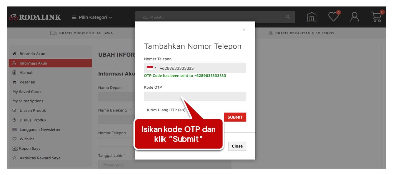 Melengkapi atau memperbarui informasi akun. Melengkapi atau memperbarui informasi akun.