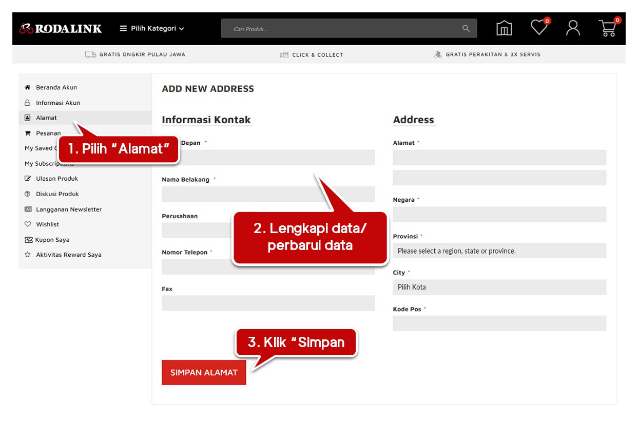 Melengkapi atau memperbarui informasi akun. Melengkapi atau memperbarui informasi akun.