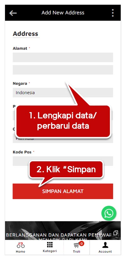 Melengkapi atau memperbarui informasi akun. Melengkapi atau memperbarui informasi akun.
